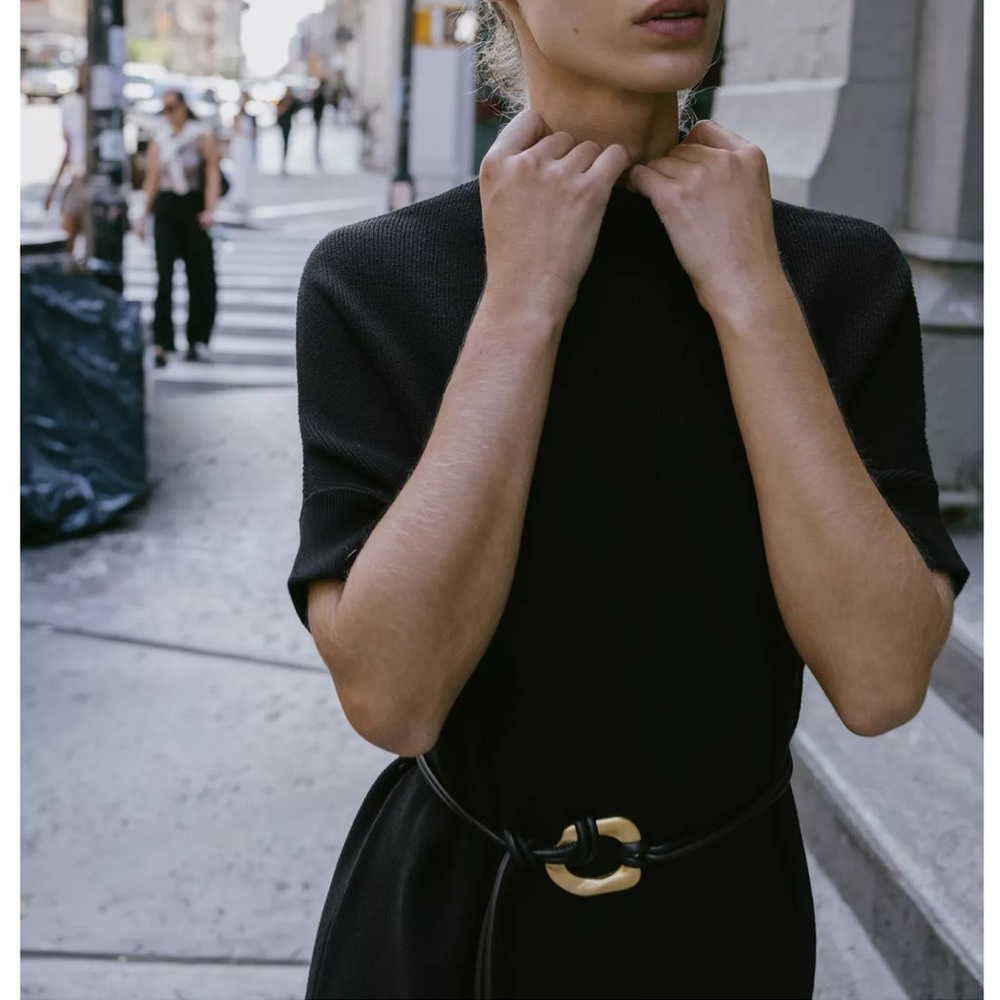 Zara Belted Knit Dress - Picture 2 of 3